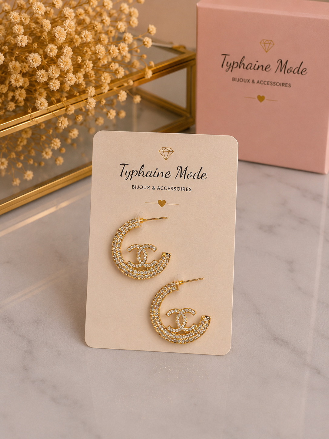 Boucles Prestige Scintillant Doré✨