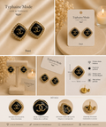 Boucles d’oreilles Prestige Noir & Or✨