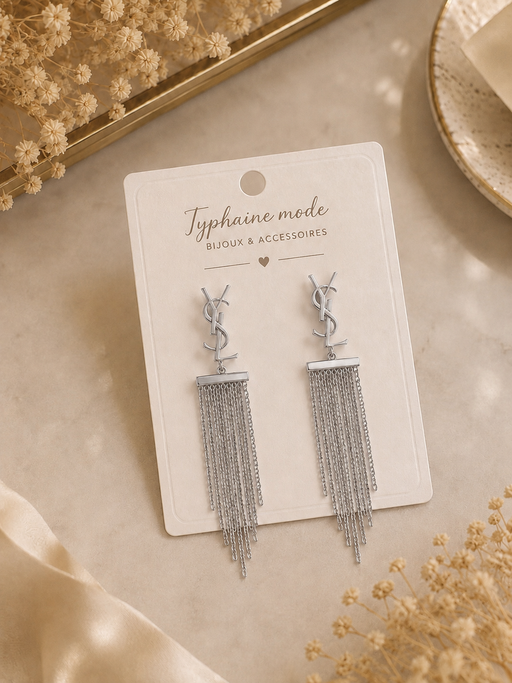 Boucles d’oreilles Cascade Argentée – Inspiration Luxe✨