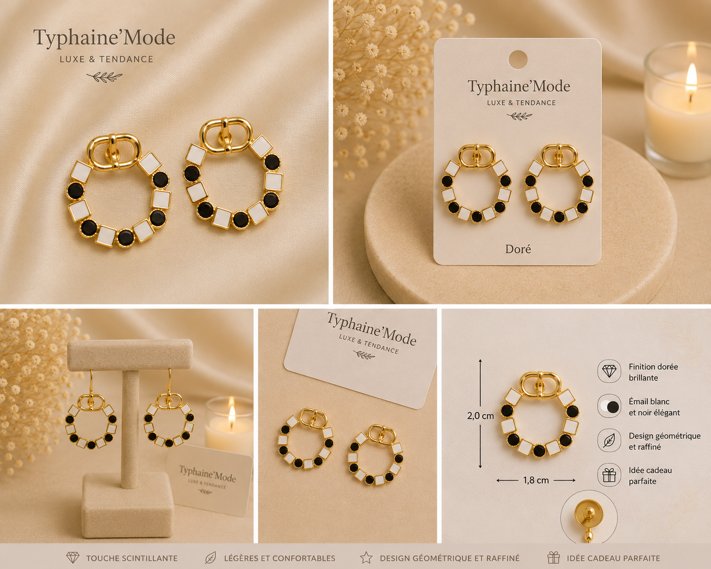 Boucles d’oreilles Perle Noire