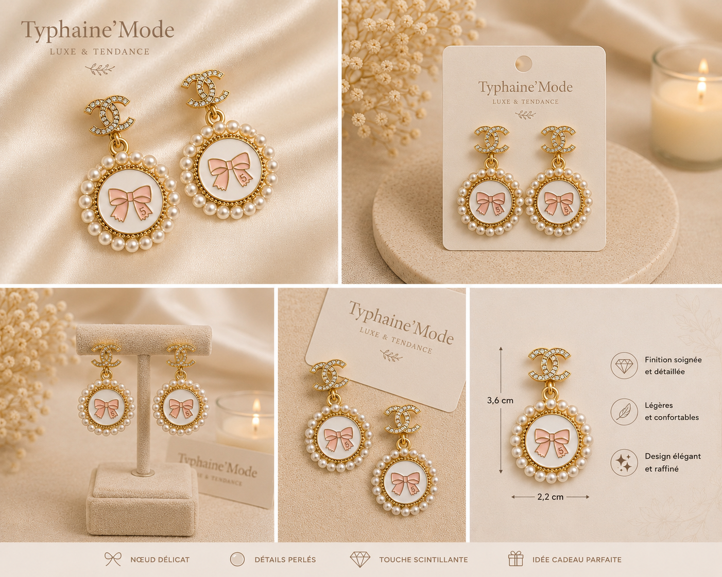 Boucles d’oreilles Élégance Perlée✨